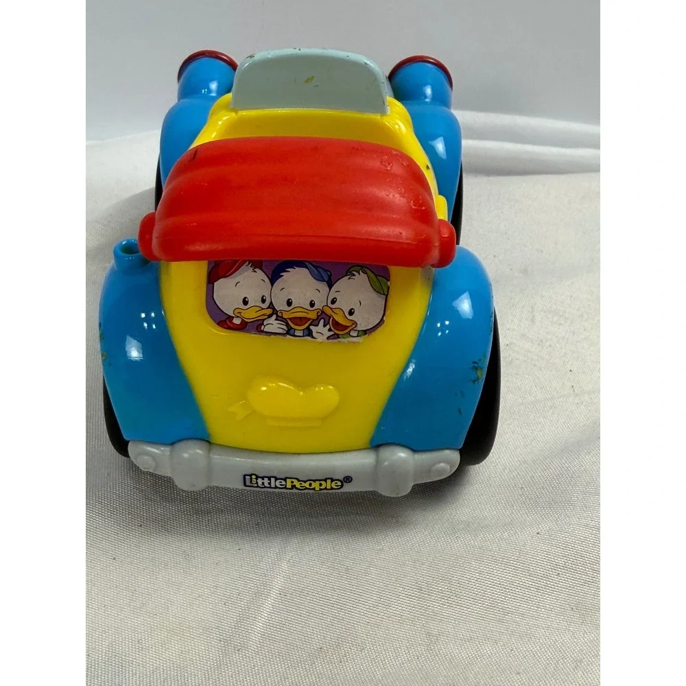 Fisher-Price Little People Disney Donald Duck Blue Yellow Red Car Vehicle